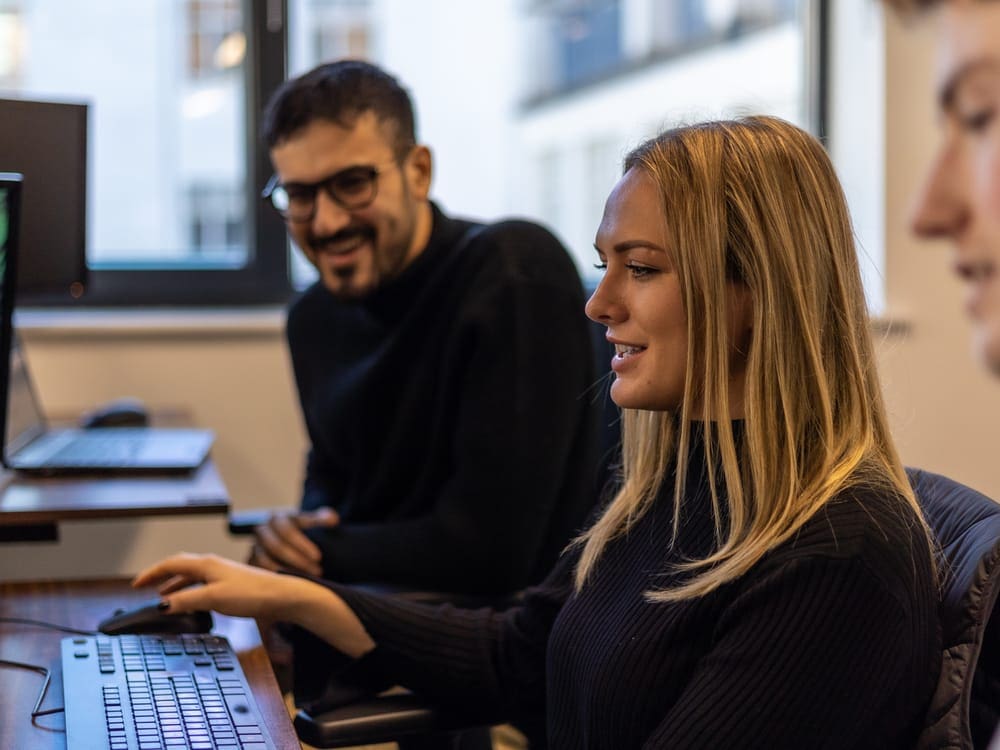 Woman sat at desk